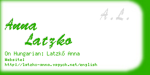 anna latzko business card